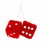 Zone Tech Vintage Car Red Hanging Mirror 2.75" Fuzzy Dice A Pair